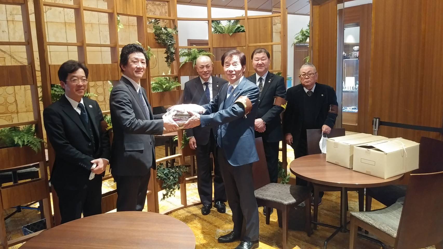 靴下の贈呈